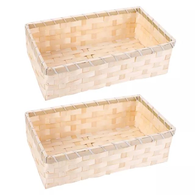 Natural Bamboo Basket Gift Hampers Retail Display Home Organizer X5H72174
