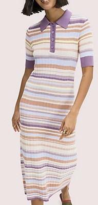 Kate Spade Multi Stripe Polo Knit Dress XXS