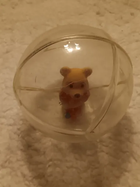 Vintage RARE 70s Disney Plastic Rolling Winnie The Pooh Clear Ball Baby Toy