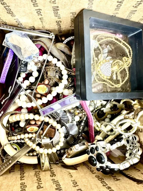 HUGE Jewelry Lot Grab bag Box Vintage Modern Unsorted Mixed Bulk 5 lbs Premium