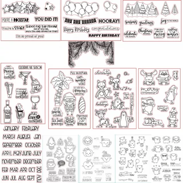 Christmas Animals Clear Rubber Stamps Stamping Seal DIY Craft Stencil Album Card