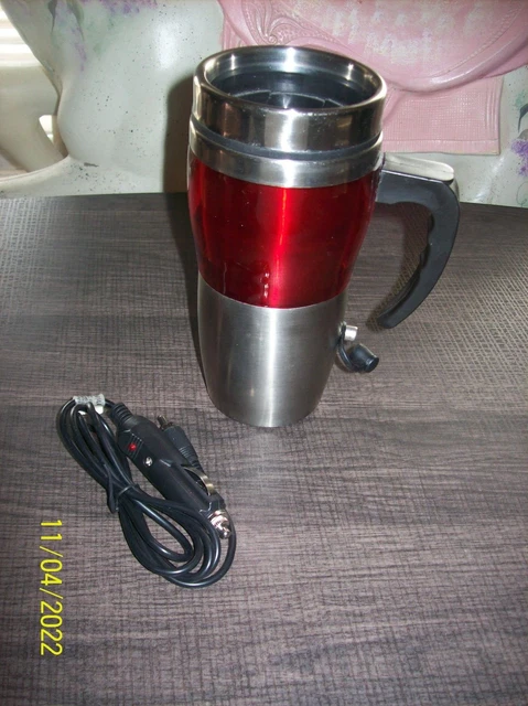 Unbranded 12v Electric Heated Stainless Steel 14oz Coffee Travel Mug with Handle