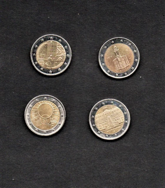 Lot de 4 pièces de 2 euros commémoratives