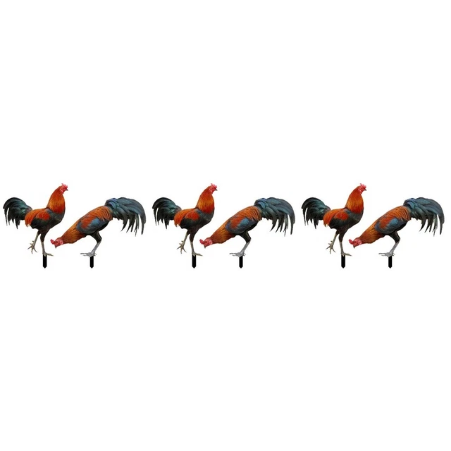 6 Pcs rooster lawn sign Yard Acrylic Chicken Art Lifelike Animal Stake Chicken
