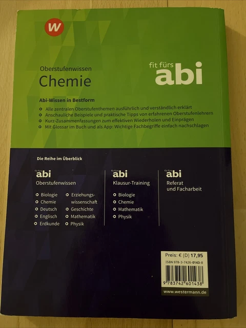 Chemie Abitur Bw 2024 ABITUR CHEMIE 2024 Fit Fürs Abi Oberstufenwissen Klausur-Training