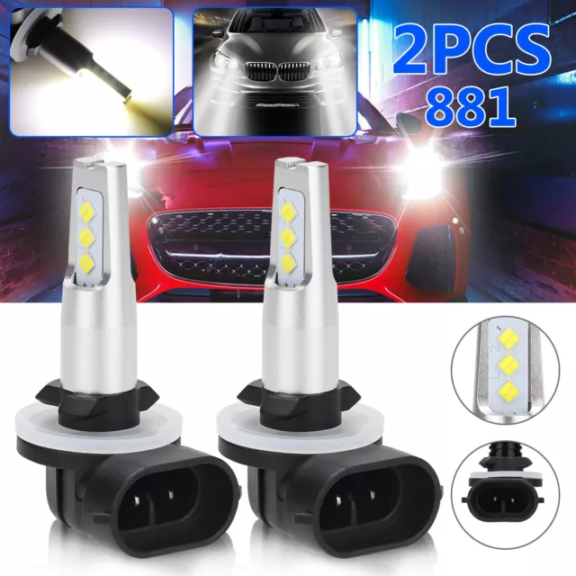 2x 880 881 899 Super White LED Fog Driving DRL Light Bulbs Conversion Kit 6000K