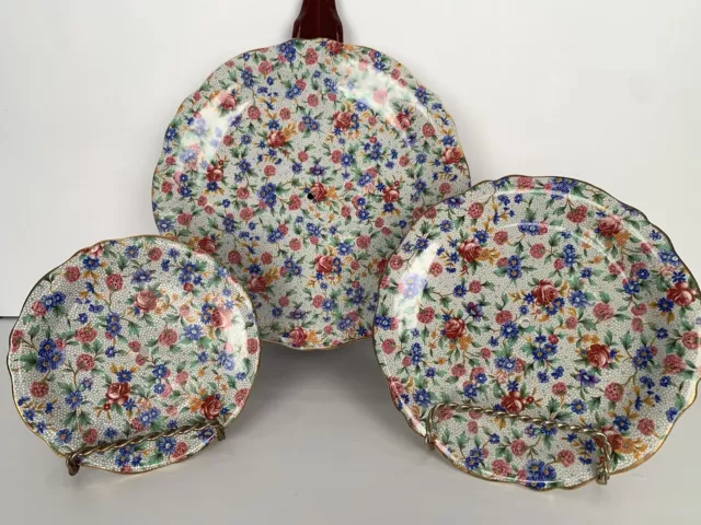 Royal Winton Grimwades Old Cottage Chintz 3 Tier Cake Stand England PLATES ONLY