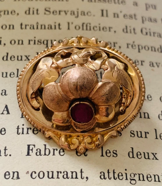 Rare Broche Ancienne Française – Vintage, Sans Marque, Métal, Pierre Non Spécifiée