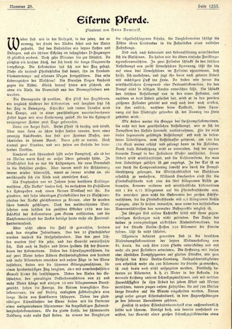 Hans Dominik: Eiserne Pferde Eisenbahnbautechnische-Plauderei von 1906