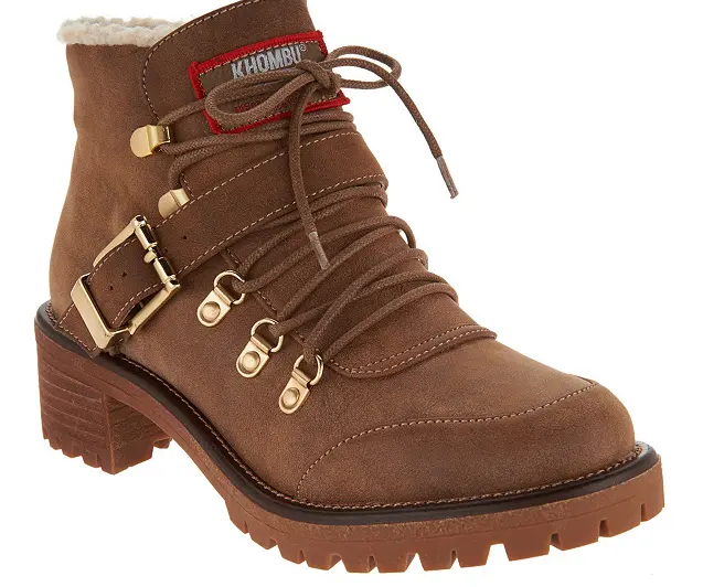 Khombu Waterproof Lace-up Boots - Eagle Mocha Brown New Size 7 Women's