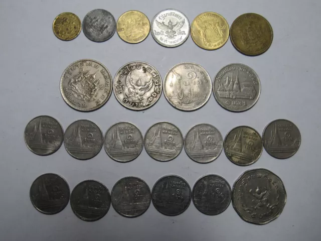Lot of 23 Different Thailand Coins - 1946 to 2011 - Circulated