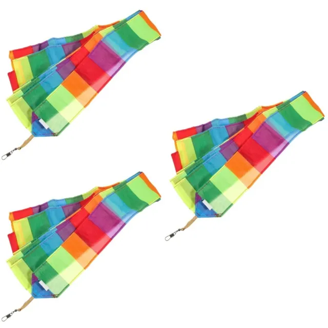 3 Count Chemical Fiber Cloth Kite Tail Outdoor Party Streamers Rainbow