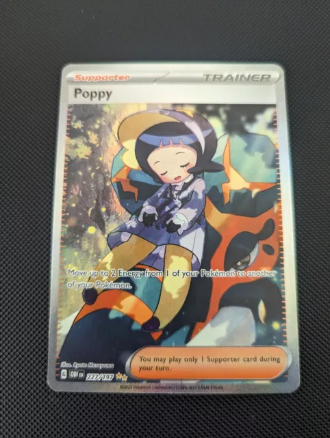 Pokemon TCG Obsidian Flames 227/197 Poppy Full Alternative Art Rare Trainer  Card