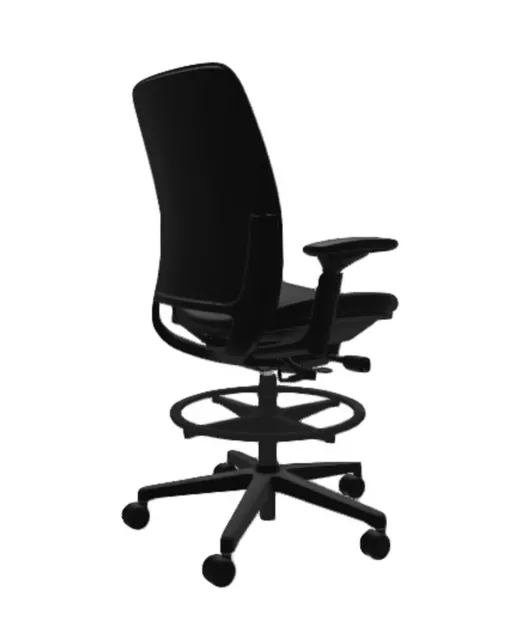 Steelcase Amia Stool w/footring in Black Fabric 2