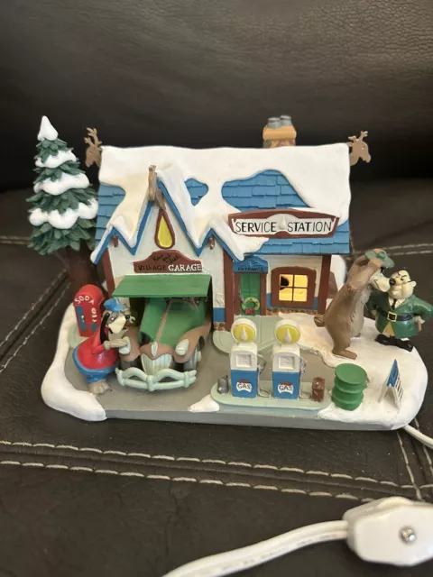 Danbury Mint Disney Winter Wonderland  North Pole Service Station With Box