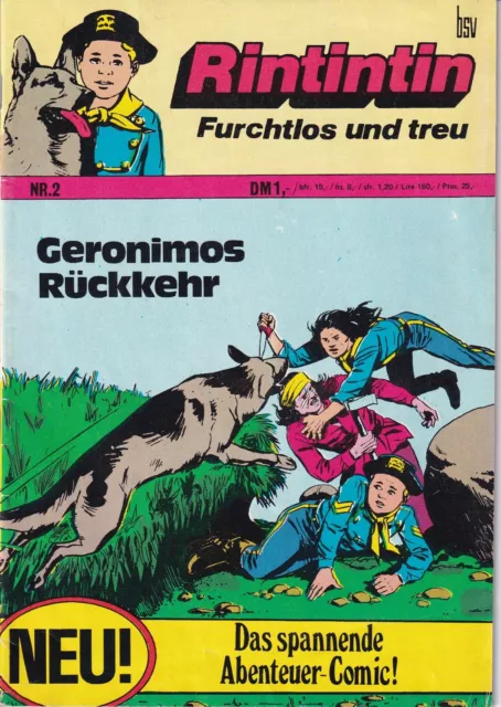 RINTINTIN  furchtlos und treu - Nr. 2 von 1972 - BSV Verlag - ZUSTAND SEHR GUT