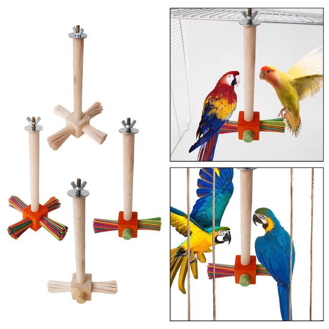 Holzpapageienstange, Vogelständer, Zweig für Nymphensittiche, Sittiche,