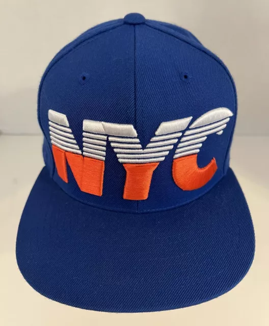 NEW YORK KNICKS Hat SnapBack “NYC” Block Logo Mitchell Ness NBA ...
