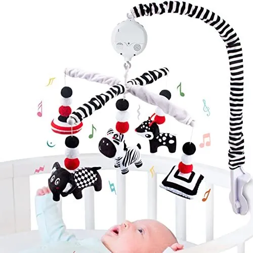 My First Baby Crib Mobile, Black and White Baby Mobile for Crib, High Contras...