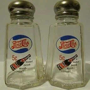 Set Pepsi Cola Pepsi Oval Salt & Pepper Shakers