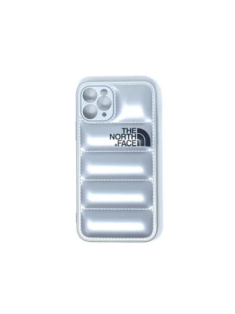 Cover Iphone 11 Pro "The North Face" Puffer Piumino Silver Silicone Case