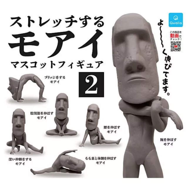 Moai mascot figure to stretch Capsule Toy 6 Types Full Comp Set Gacha New Japan