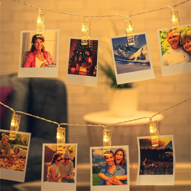 St Helens Home and Garden LED Battery Powered Clip String Lights Up to 20 Photos