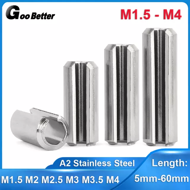 M1.5-M4 Slotted Spring Tension Pins Sellock Roll Pin A2 Stainless Steel DIN 1481