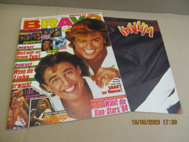 Bravo #  48/ 1984  loses Poster + Cover Wham  Tina Turner  KISS Poster Depeche M