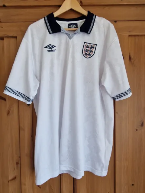 Official Umbro England Football Home Shirt Italia 90 World Cup 1990 XL Ex Large