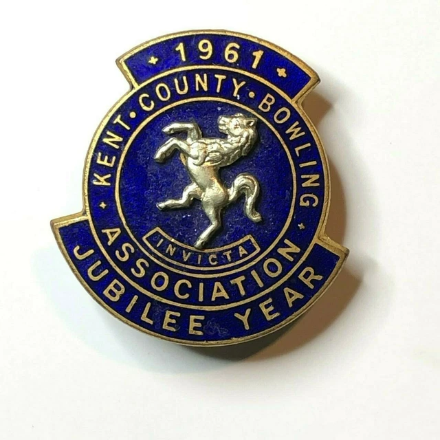 ENAMEL KENT COUNTY Bowling association 1962 golden Jubilee Badge EUR 9