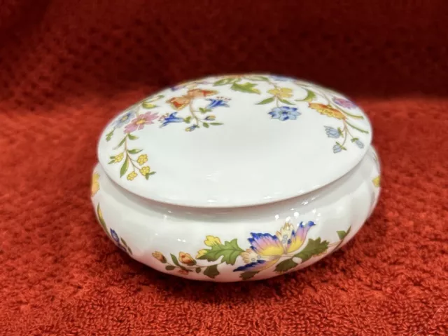 Aynsley Cottage Garden Covered Trinket Candy Dish Bowl Fine Bone China England