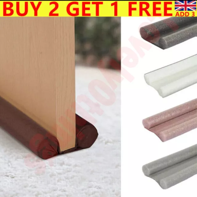 Under-Door Foam Double Side Draught Excluder Insulation Seal Cold Air Stopper-UK