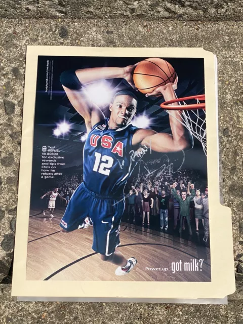 Chris Bosh And Apolo Ohno Signed Autographs Got Milk? Newspaper Ad