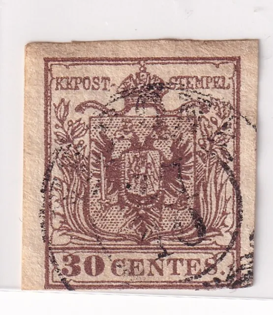 Italy Stamps - Veneza/Lombardia - 1854 - Coat of arms - 30C