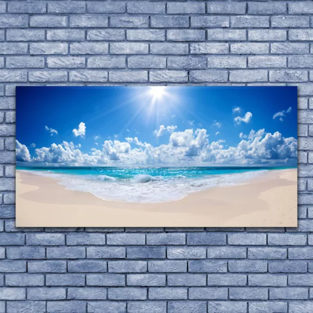 Photo sur toile Image Tableau Impression 140x70 Paysage Plage Soleil Mer