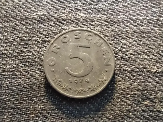 Austria 5 Groschen Coin 1974