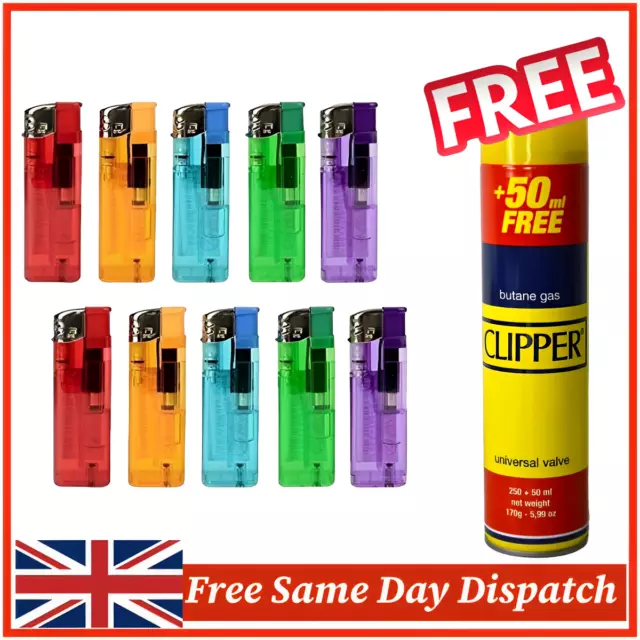 Electronic Lighters Refillable | Free Clipper Gas |Child Safety Adjustable Flame