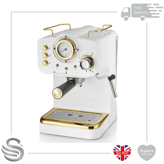 SWAN GATSBY PUMP Espresso Coffee Machine 1.2L Water Tank 1100W Die Cast