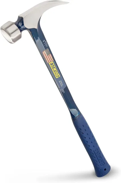 Estwing BIG BLUE Framing Hammer 25oz Straight Rip Claw with Shock Reduction Grip