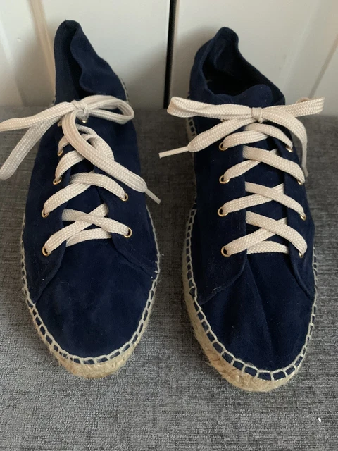 DUNE NAVY BLUE Suede Platform Espadrilles Size 41 8 22.50 PicClick UK