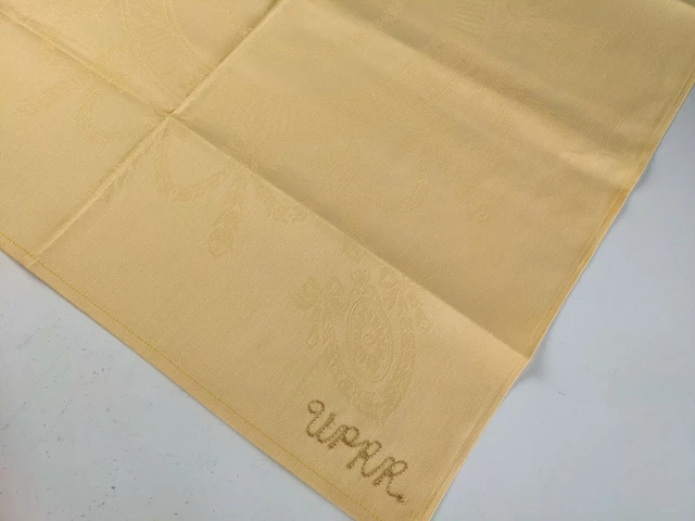 Antique Vtg Union Pacific Railroad Damask Gold NAPKIN (for china) Streamliner 2