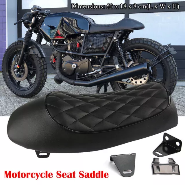 Motorcycle Hump Vintage Seat Cushion Saddle for Honda Retro Cafe Racer Black AU