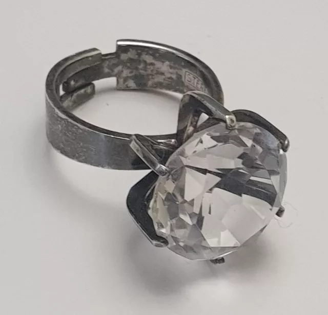 Designer Bergkristall Ring 925er Silber "FINLAND" Größe 54 (17,2 mm Ø)verst.