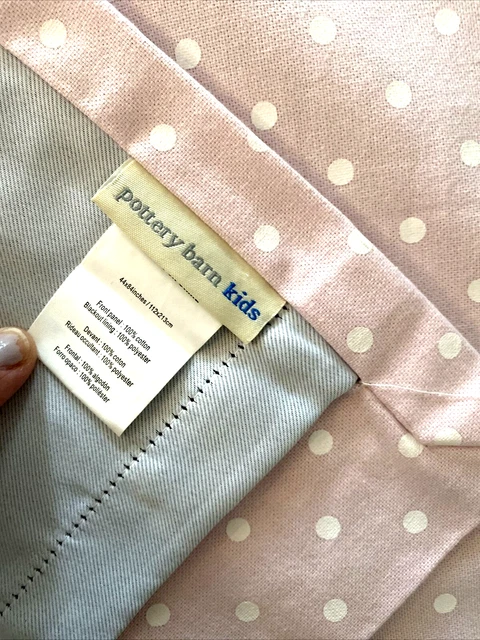 POTTERY BARN Kids Curtains Drapes Blackout SET OF 4 Panels Pink Mini Dot 44 x 84