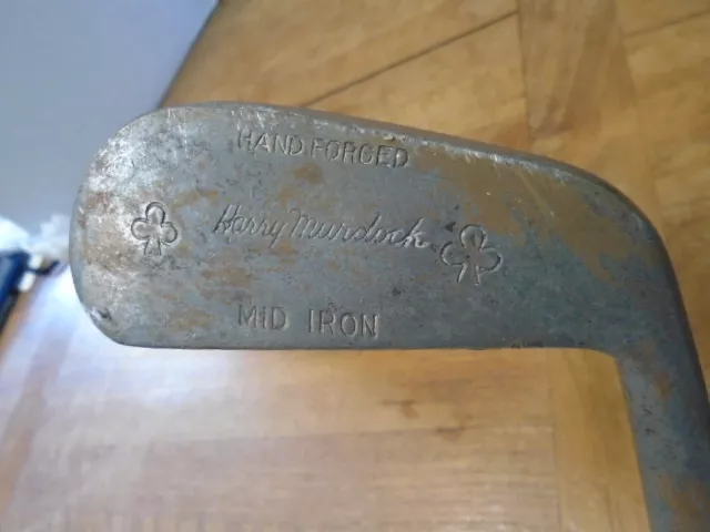 Harry Murdock Hand Forged Mid Iron Wooden Shaft Golf Club Vintage Shamrock 3