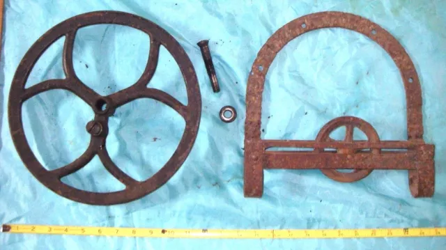 11'' WHEEL & Barn Sliding Door Hardware Primitive Cast Iron vintage Industrial
