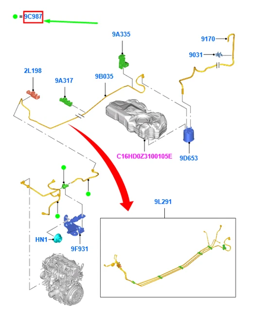 NEW FORD FIESTA Mk6 Wt Fuel Feed Tube 1890542 C1By9C987Ba Original