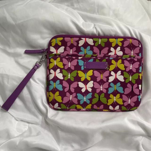 Vera Bradley Flutterby Butterfly Tech Tablet Sleeve Case Zip Top 9 3/4" x 8"