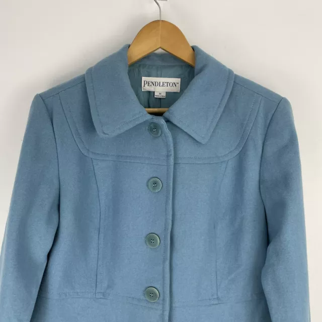 Pendleton Women’s Merino Wool Jacket Coat Size M Pale Blue *marks